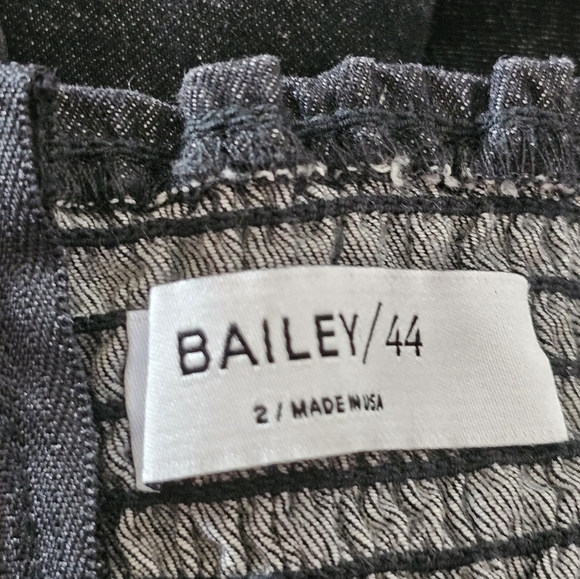 Bailey 44 Black Denim Sweetheart Spaghetti Strap Cocktail Mini Dress 2 Preowned - Picture 8 of 9